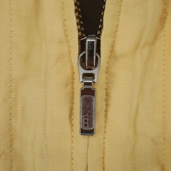 Chicos Jacket 2 Womens Large 12 Yellow Full Zip Ruched Sleeves Crinkle Fabric - Picture 14 of 16